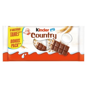 KINDER Country (piimašokolaad piimatäidise ja teraviljadega) multipakk 96g