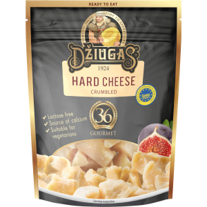Kõva juust „Džiugas“, 40% rasva kuivaines, valmistatud 36 kuud, Gourmet, 100g