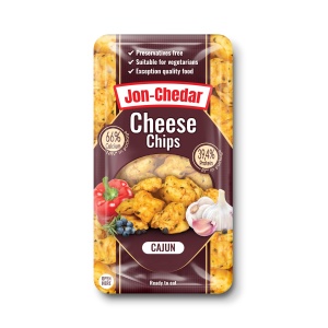 Cheddari juustuampsud JON-CHEDAR CAJUN 50% rasva, 80g