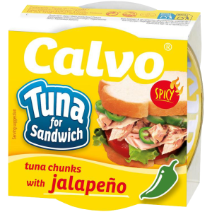 Calvo tuna for sandwich/ tuunikalatükid õlis Jalapeno pipraga 142g