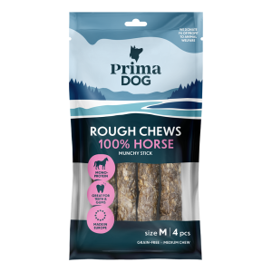 PrimaDog Rough Chews Munchy  närimiskondid 100% hobuselihast M,4tk,112g