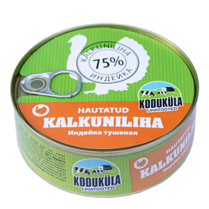 Koduküla hautatud kalkuniliha 250g / lihasisaldus 75%