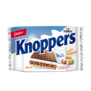 Knoppers krõbe vahvlimaiustus piima-pähklitäidisega 25g SOODUS! Parim enne: 13.10.25