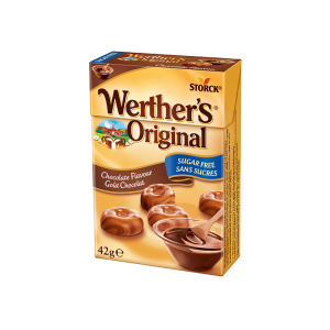 Werther's Šokolaadimaitseline suhkruvabad koorekompvekid magusainetega 42g SOODUS! Parim enne: 30.01.27
