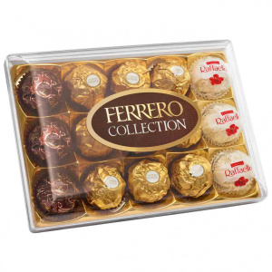 Ferrero Collection Assortii Rocher, Rondnoir ja Raffaello kompvekkidest T15 172g SOODUS! Parim enne: 12.02.26