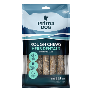 PrimaDog Rough Chews Hambahoolduskont ürtidega L, 15cm, 175g