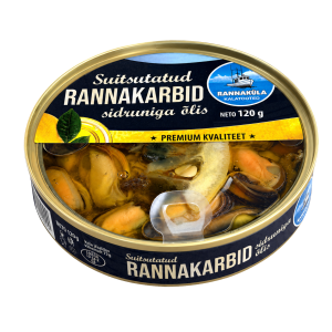 Rannaküla suitsutatud rannakarbid õlis sidruniga 120 g