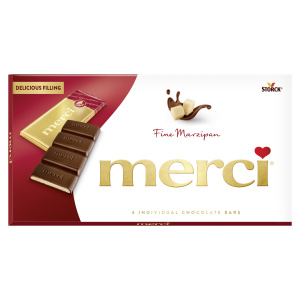 Merci Tume šokolaad martsipanitäidisega 112g SOODUS! Parim enne: 01.08.26