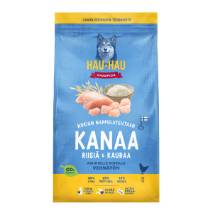 Hau-Hau Champion täistoit kõikidele täiskasvanud koertele kanalihaga -riisi ja kaeraga 12kg SOODUS! Parim enne: 27.11.26