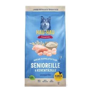 Hau-Hau Champion täistoit Senior/Light kana-riis-kaer 1,5kg SOODUS! Parim enne: 03.10.26