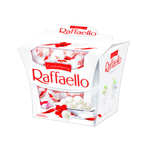 RAFFAELLO kookoshelvestega kaetud mandlimaiustus 150g SOODUS! Parim enne: 14.10.26