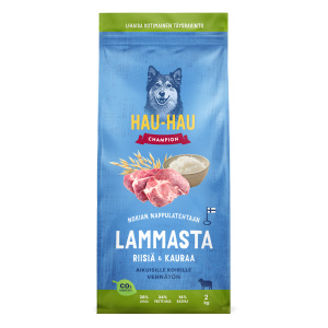 Hau Hau Champion täistoit lammas-riis-kaer 2kg SOODUS! Parim enne: 14.10.26